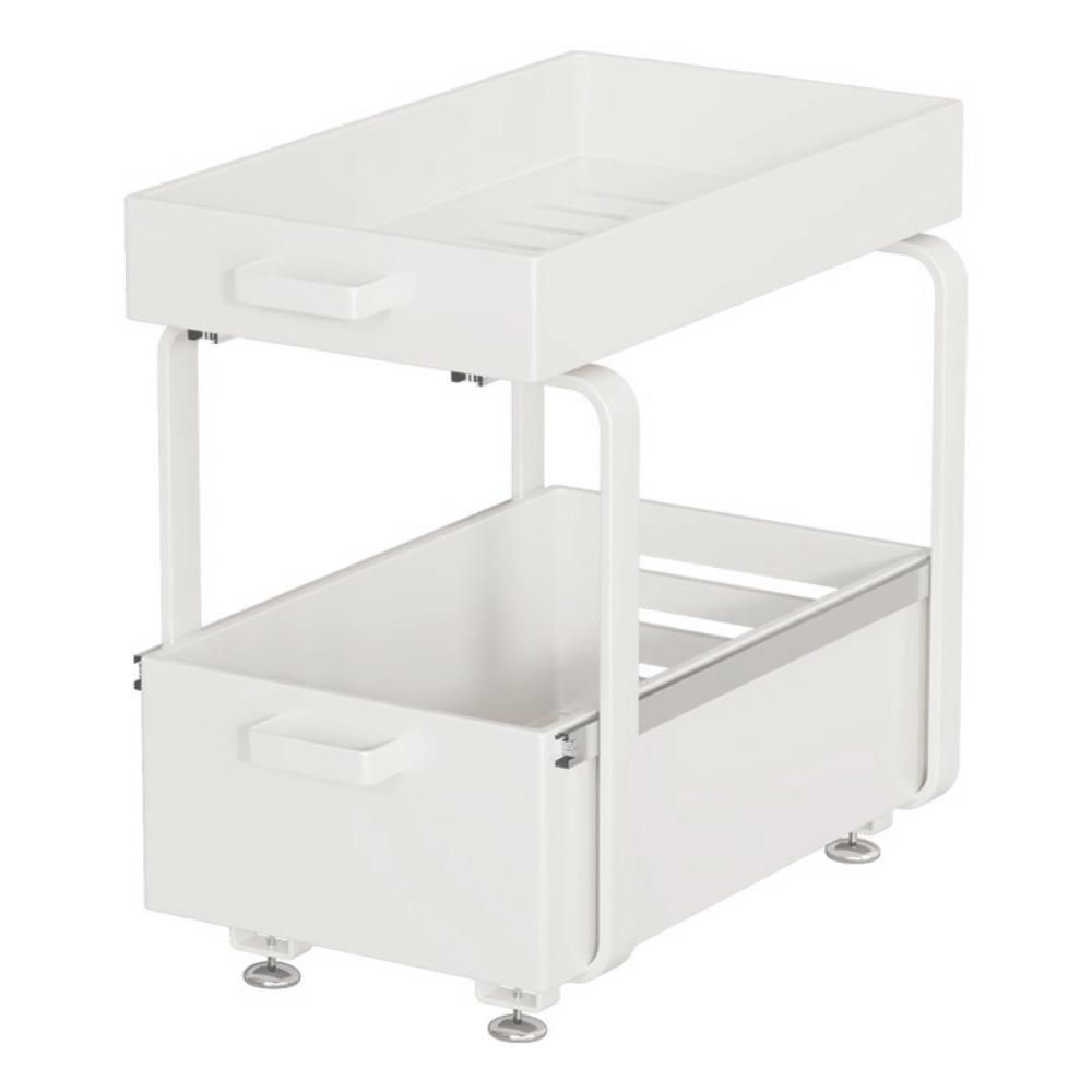 Double-layer Kitchen Sink Rack Carbon Steel Sliding Rack New Seasoning Storage Rack  Countertop Use