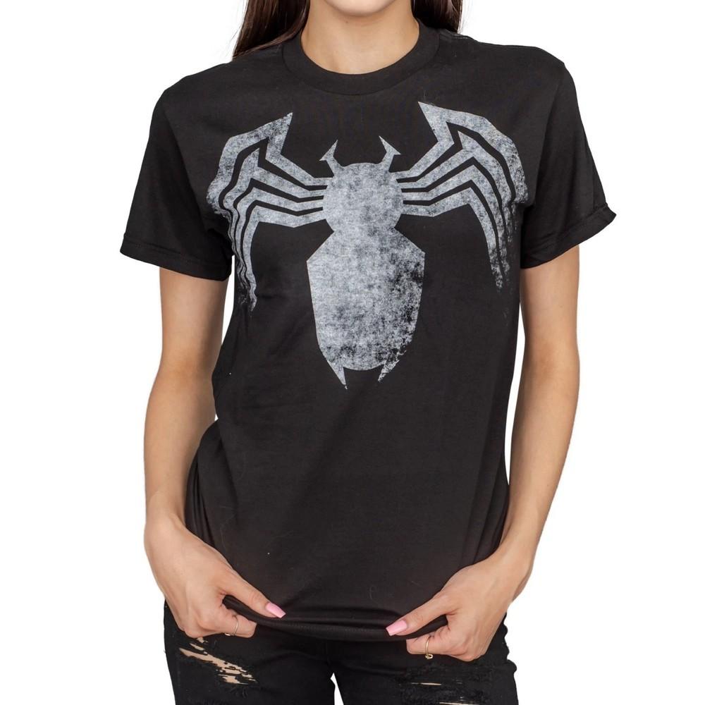 Adult Unisex Spider-Man Venom Spider Legs Faded Black Unisex T-Shirt