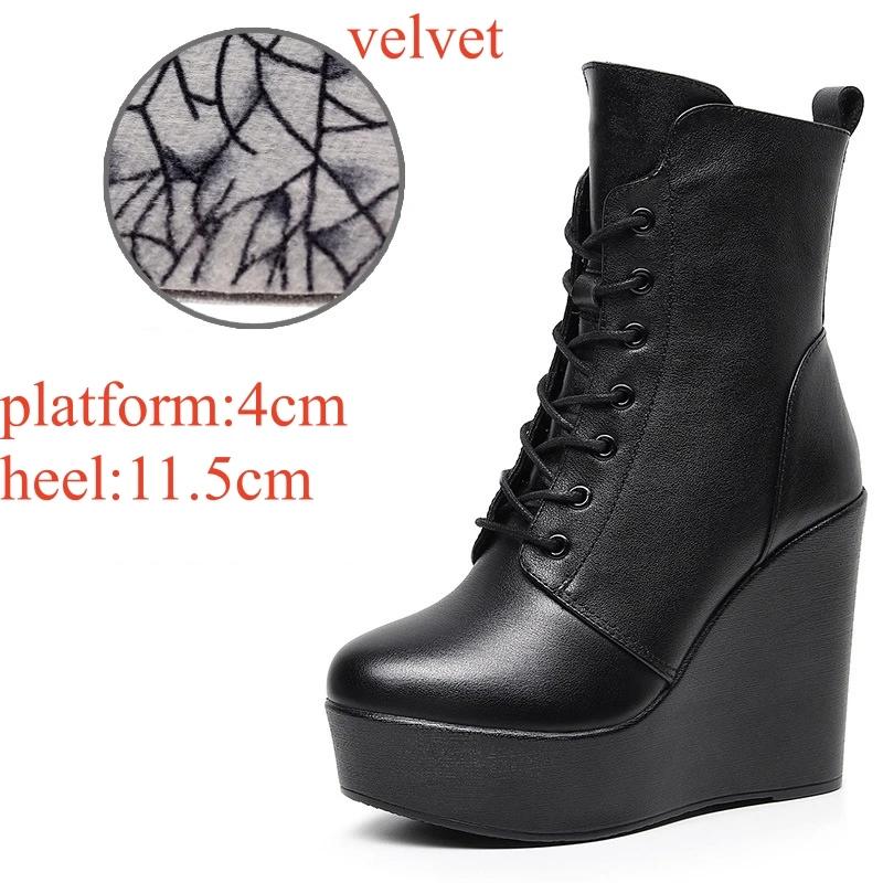 

Круглые сапоги на высоком каблуке с длинными рукавами, водонепроницаемые, с боковыми молниями, женские сапоги, кексы и бархат, зимние теплые сапоги из искусственной кожи 37