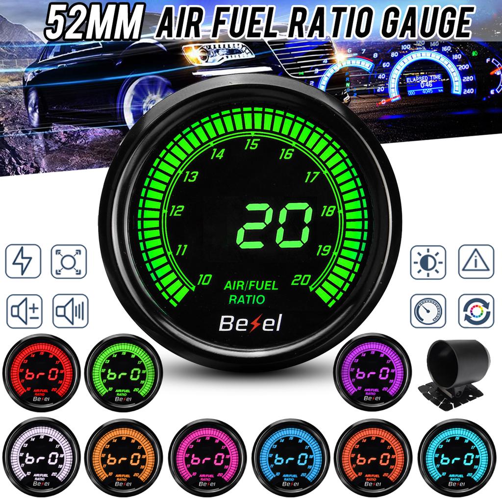 Automotive 2 52mm Car Digital Air Fuel Ratio Gauge Pointer Led Meter