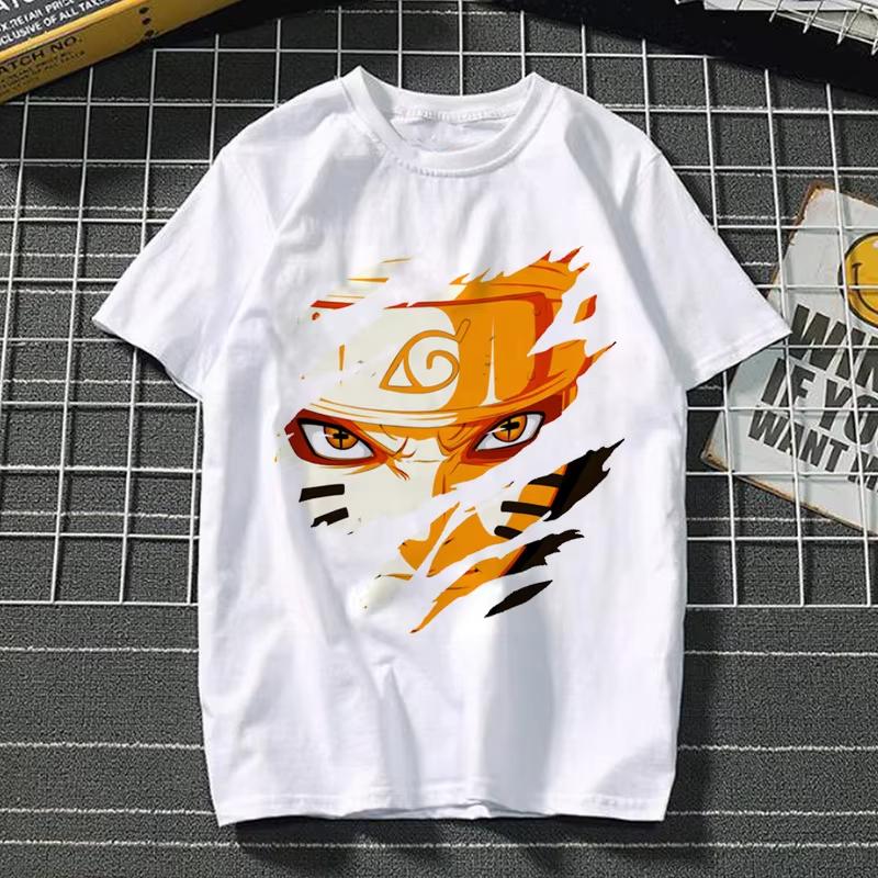 Cotton Top Japanese Anime Naruto Tshirt Graphic Boys Tshirt Shortsleeved Top Sasuke Childrens Clothes Comic Merchandise