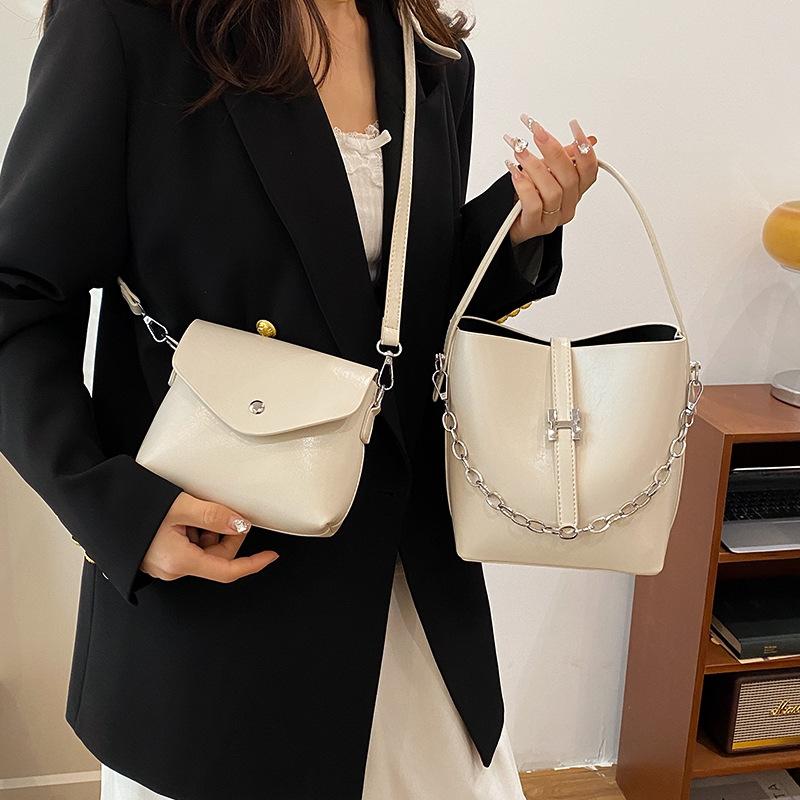 New niche design popular chain mother bucket bag shoulder crossbody trendy women's bag