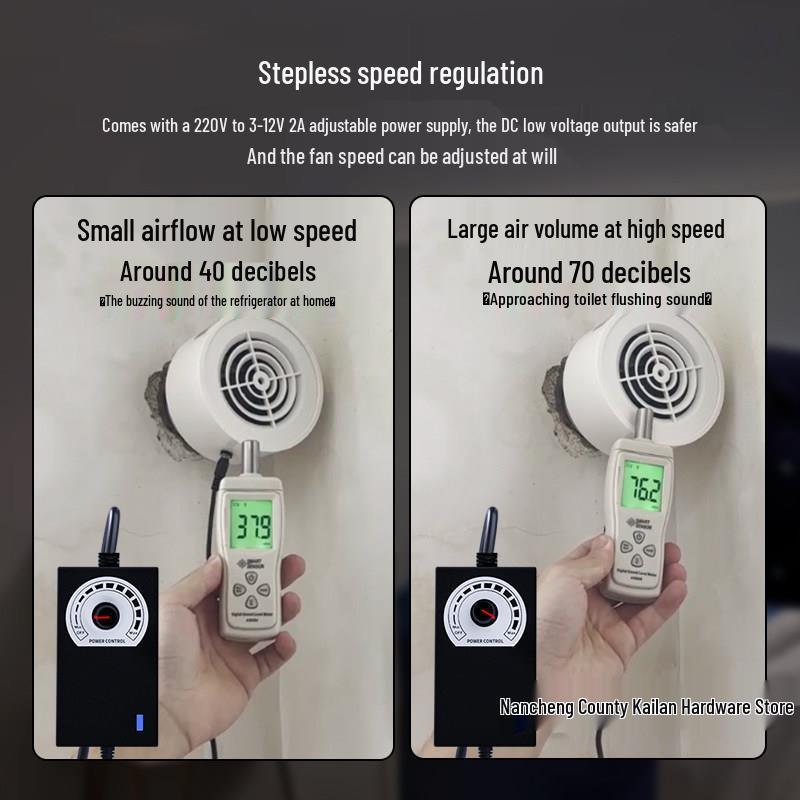 Ventilator de evacuare mini casnic pentru găuri de aer condiționat (75/63/50) - Ideal pentru Dormitoare Mici