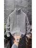 Versatile Double Zipper Cardigan: Autumn/Winter Loose Stand-up Collar Sweater Jacket