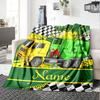 Home Customize Your Name Garbage Truck Themed Blankets Cozy Soft Lightweight Allseason Multipurpose Blanket For Picnics Sofas Offices Beds Living