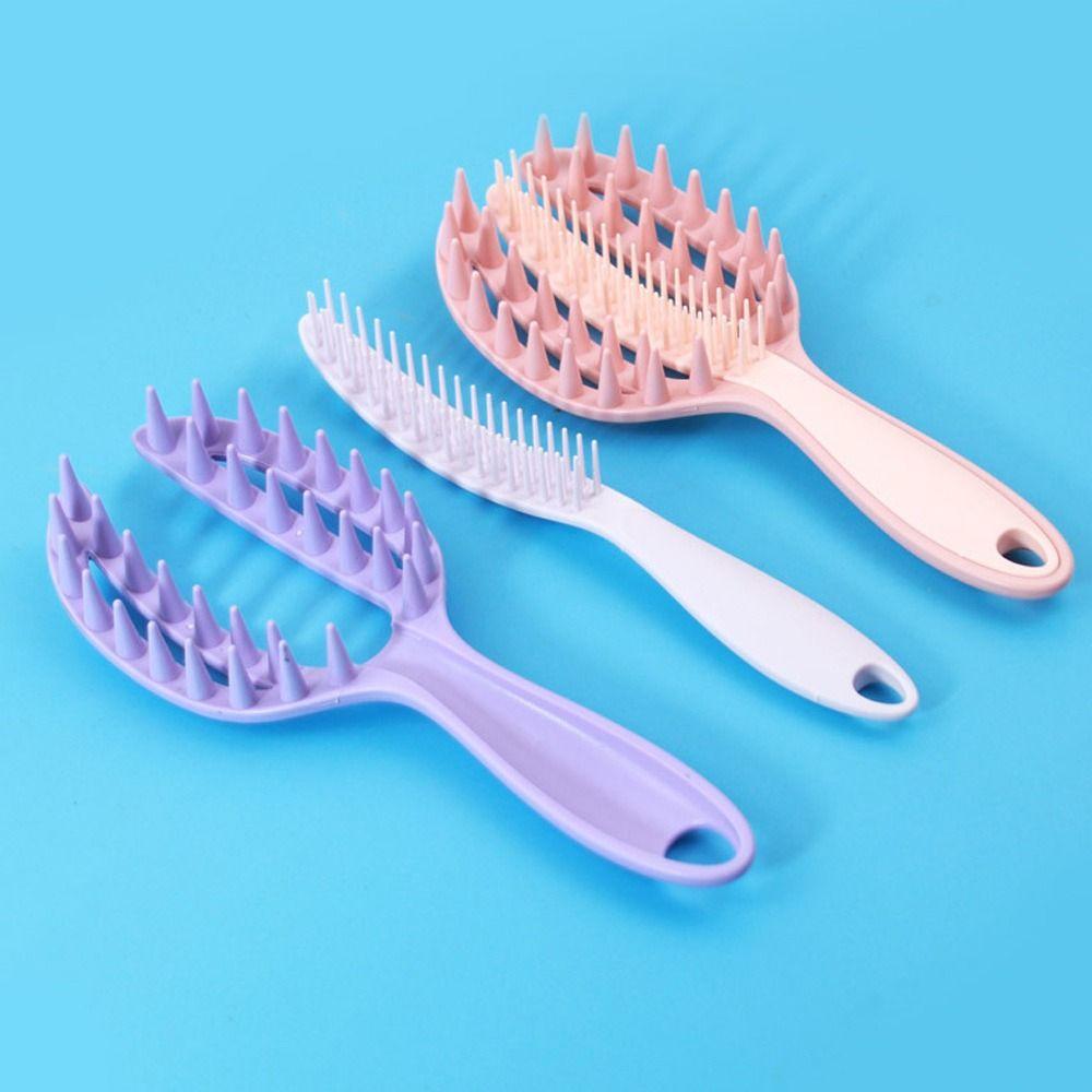 Plastic Hairdressing Comb 2 in  1 Openwork Comb High Quality Massage Comb  Wash Hair