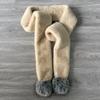 Soft Plush Pom Pom Scarf Faux Fur Neck Warmer New Plush Scarf  Women