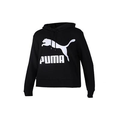 Classics Logo Knit Hoodie Women Hoodies Black 595915-01
