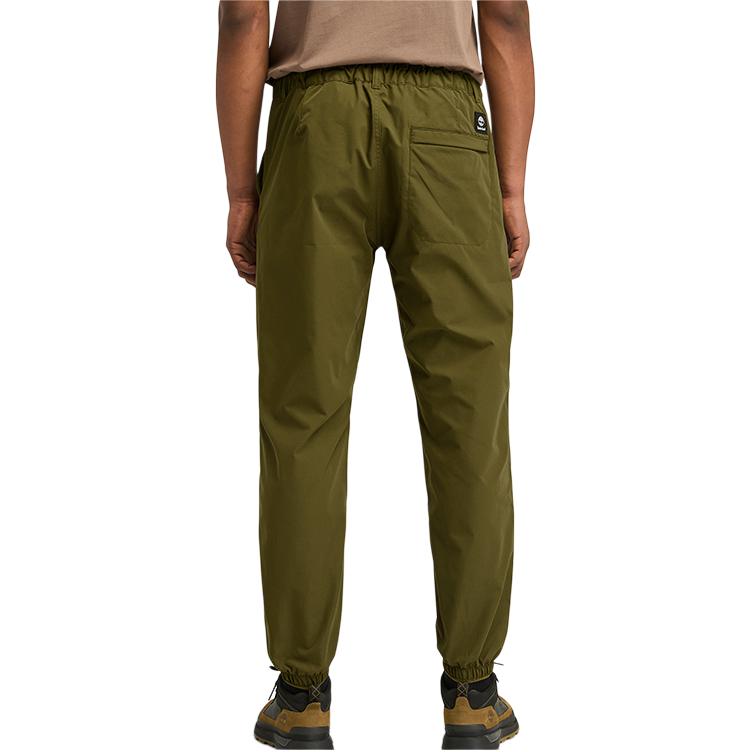 Timberland Solid Color Mid Waist Cuffed Outdoor Lightweight Casual Pants Men Bottoms Dark-Olive-Green A5XFF-302