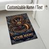 Dragon Phoenix Theme Crystal Velvet Rug Personalized Custom Name Text Soft Floor Mat Home Decor