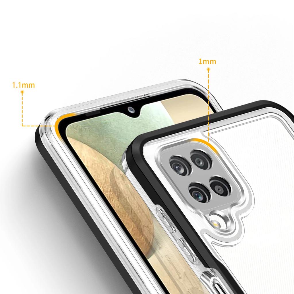 Clear 3In1 Etui Do Samsung Galaxy A22 4G Żelowy Pokrowiec Z Ramką Czarny