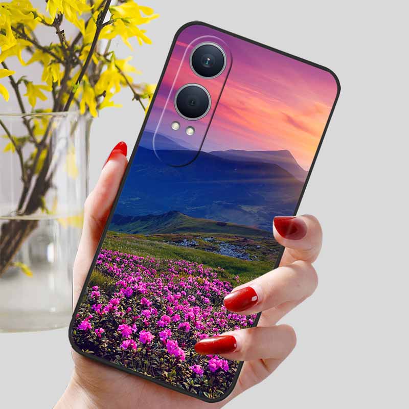 For OnePlus Nord CE4 Lite 5G Case Flowers Silicon Soft TPU Phone Cases for One plus Nord CE 4 Lite 4Lite Protect Bumper Covers