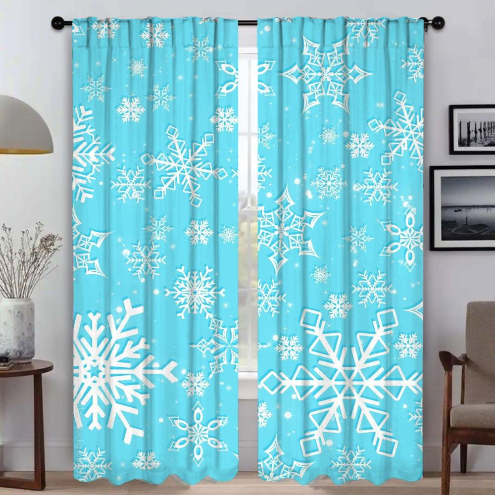 Tende da Cucina Oscuranti per Tenda da Soggiorno per Stanza 2 Pannelli Fiocco di Neve Decorazione Halloween per Interni Casa