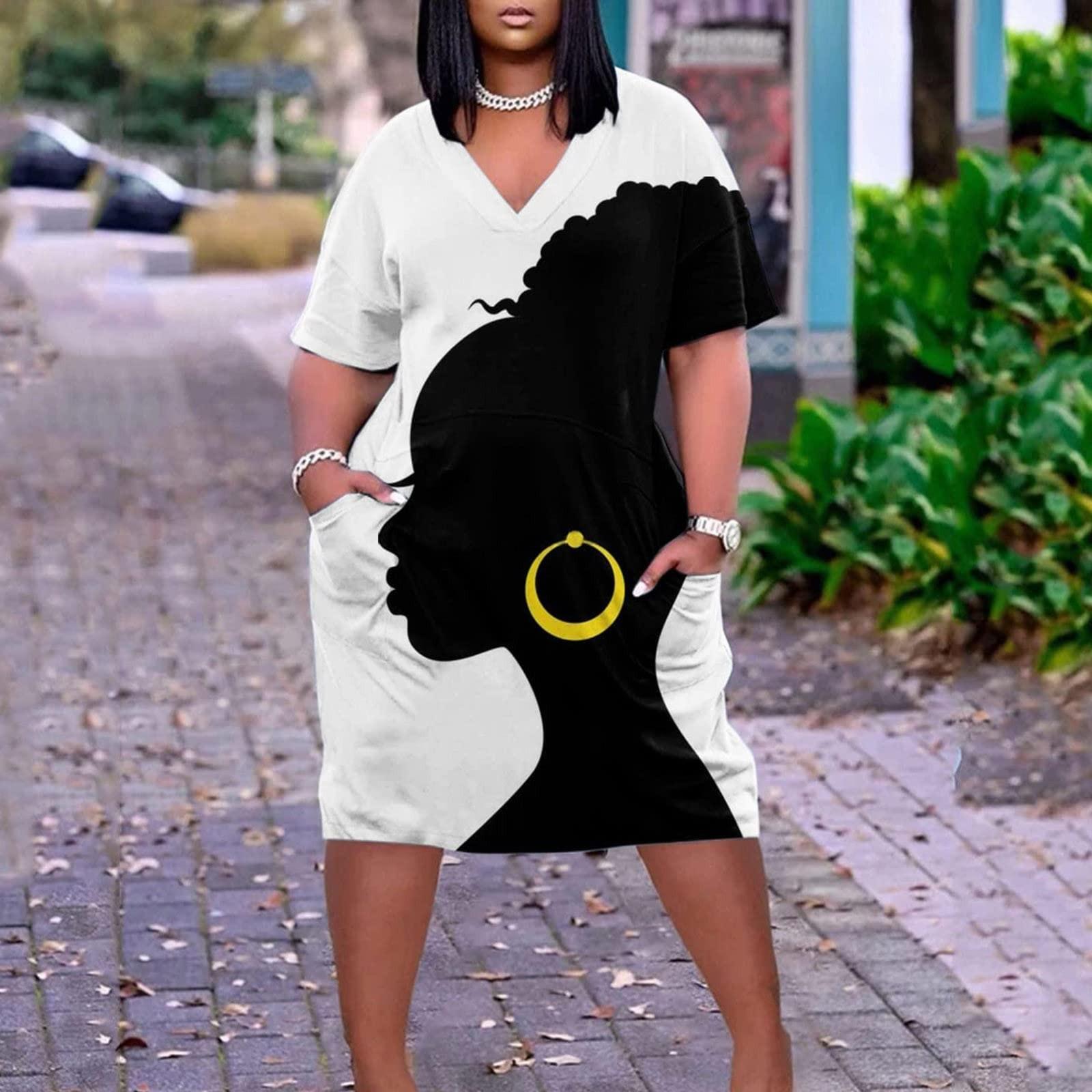 

2022 женское летнее повседневное платье больших размеров с V-образным вырезом и короткими рукавами и карманами до колена M белый