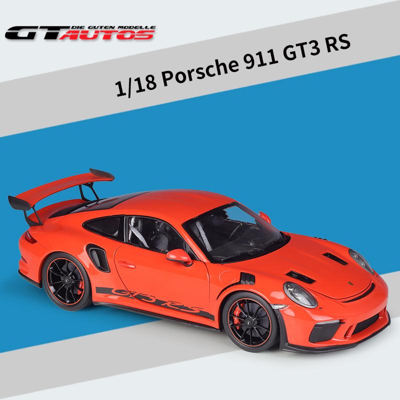 Model auta z lehké slitiny v měřítku 1/18 Welly Porsche 911 GT3 RS litý kovový model autíčka na hraní Model auta s vysokou simulací kolekce Dětské dárky