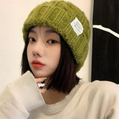 Women's Winter Label Decorated Knit Bucket Hat Beanie
