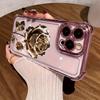 Golden floral design phone case suitable for iPhone 17 16 15 14 13 12 11 Pro/Max/Plus anti drop and shockproof back cover