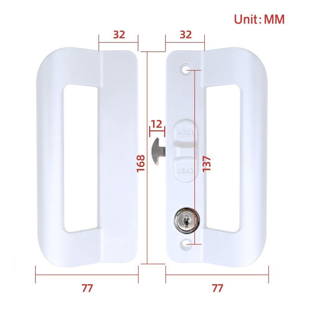 Aluminum Alloy Sliding Door Lock Double Sided Hook Lock Sliding Mechanism Door Handle  Balcony Door
