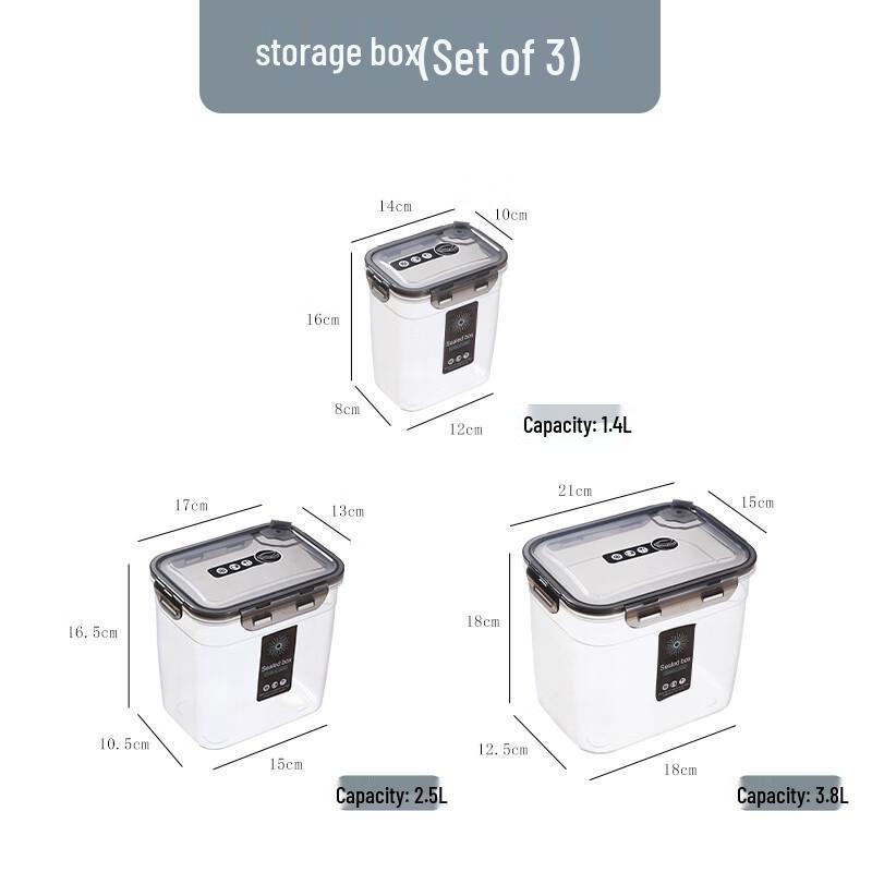 Miling Transparent Plastic Food Storage Containers - 3-Piece Set