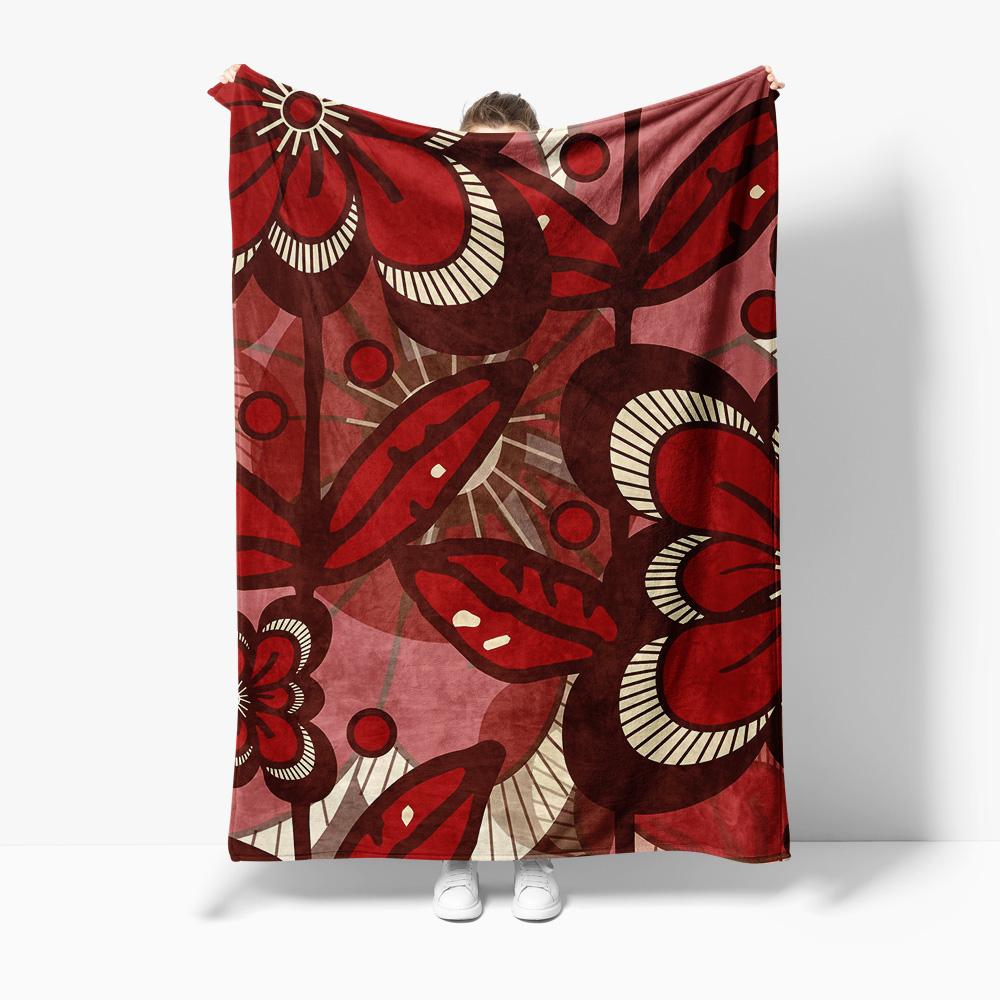 

Vibrant Tribal Pattern Fleece Blanket Decorative Throw Bed Sofa Cushion Cover Home Textile Gift 75x100cm (30x40inch)