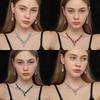 Valentine's Day Gift V-shaped Crystal Jewelry Set Multi Color Exquisite Necklace&Pendant Earrings Women's Gift