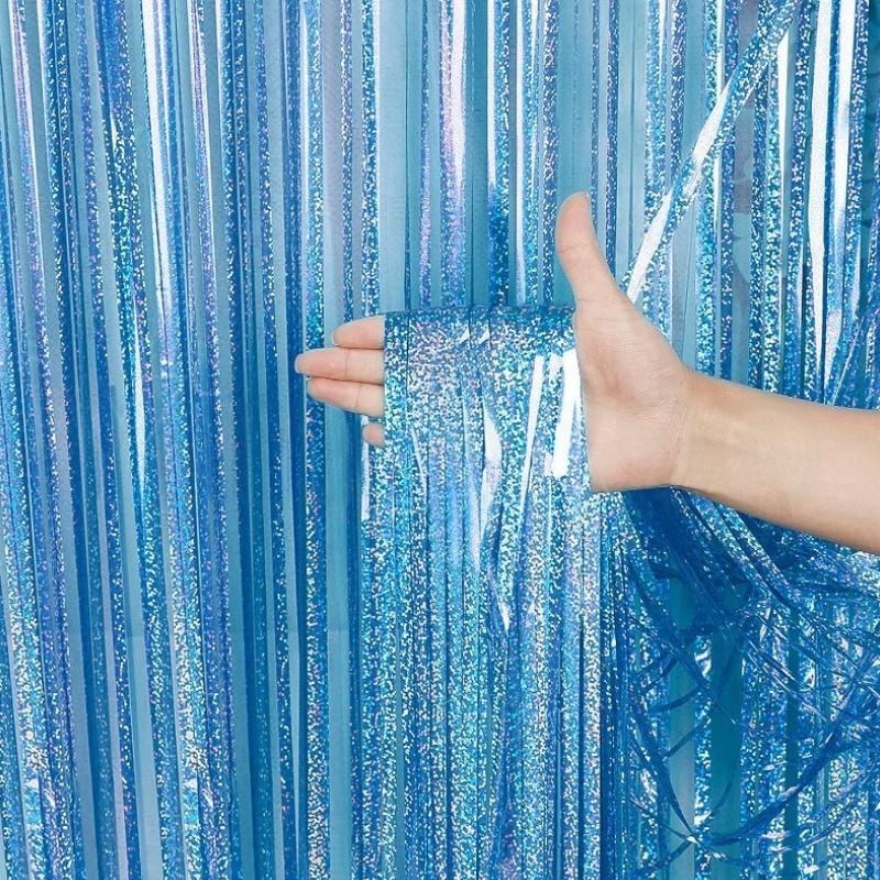 1/2/3Pack Glitter Party Backdrop Metallic Foil Tinsel Fringe Curtain Birthday Wedding Graduations Decoration Anniversary Photo. 5