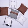 New Leather and Cotton Canvas Tassel Pillowcase Six-piece Sofa Decorative Pillowcase Set