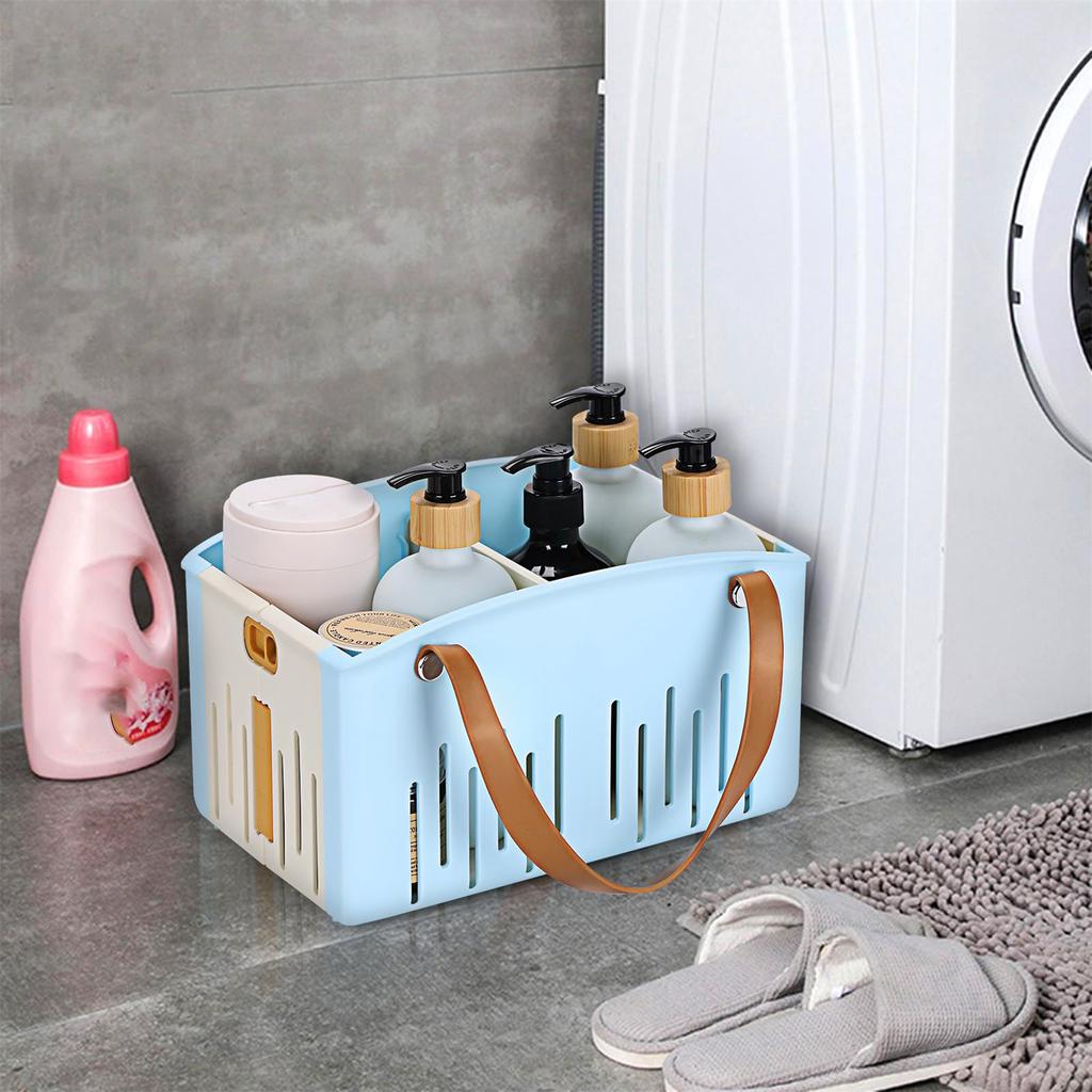 Foldable Bath Basket Portable Shower Organizer With Drainage Holes For Travel Camping Home Collapsible Storage Box