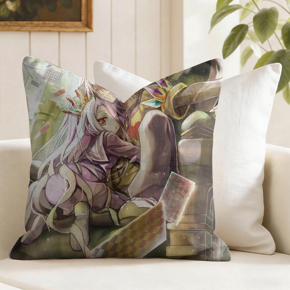 No GGame No Life Cushion Cover Eco Linen Pillow Case DoubleSided Print Breathable Durable Zipper Home Decor Gift