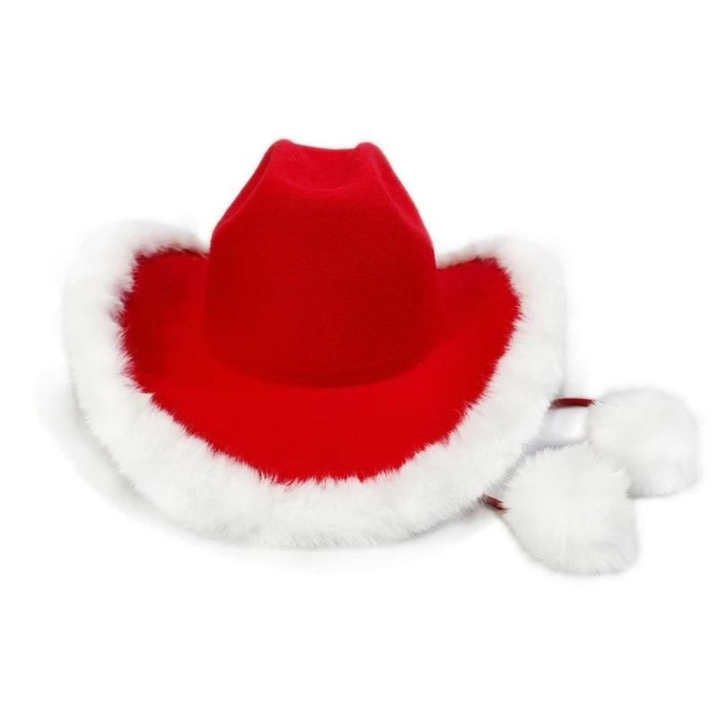 Christmas Western Styles Fringed Cowboy Hats Fashion Cosplay Accessory For Outdoor Event And Costume Parties