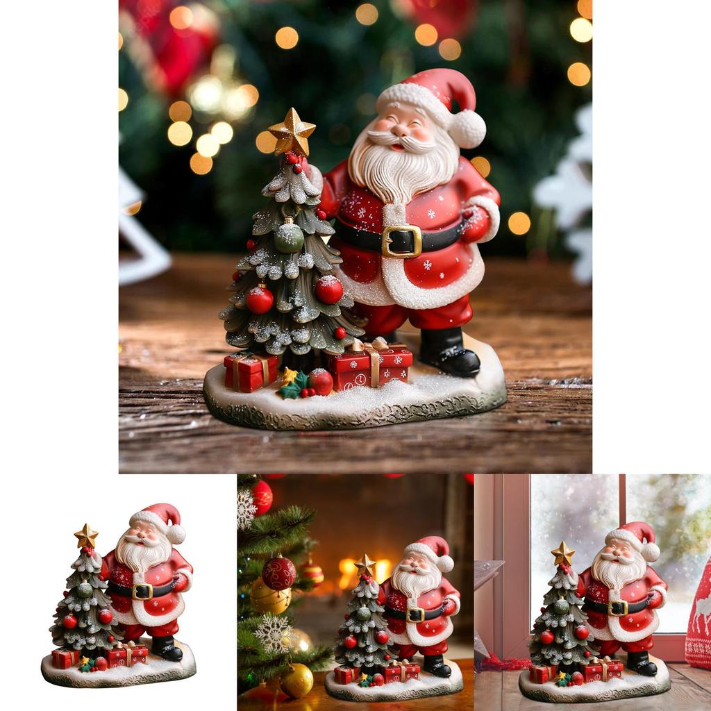 Halloween Harzfigur Weihnachtsmann und Weihnachtsbaum Hausdekoration Geschenk für Feiertagsfestivitäten