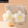 Fashion Colorful Flower Drop Earrings for Women Handmade Knitted Flower Dangle Hooks Earrings Girls Party Holiday Jewelry Gifts