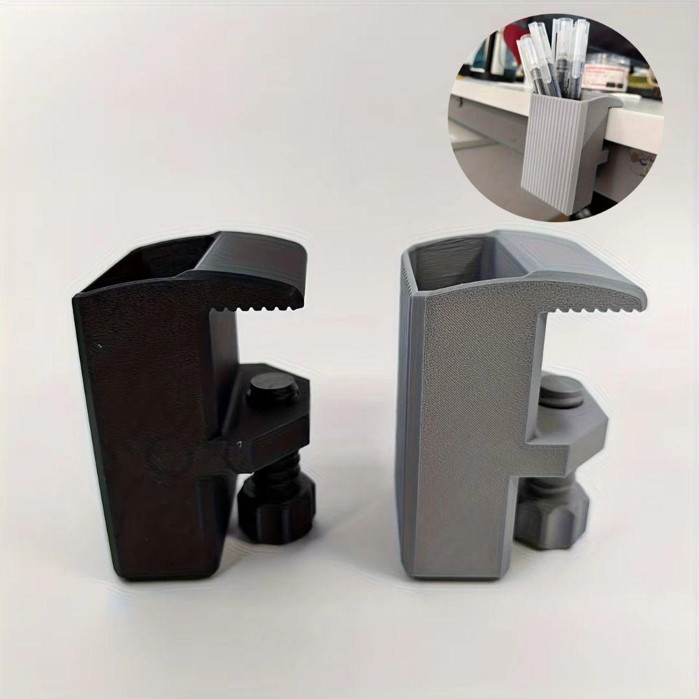 Detachable Clamp Clip-On Pencil Box Desk Stationery Container  Home Organization