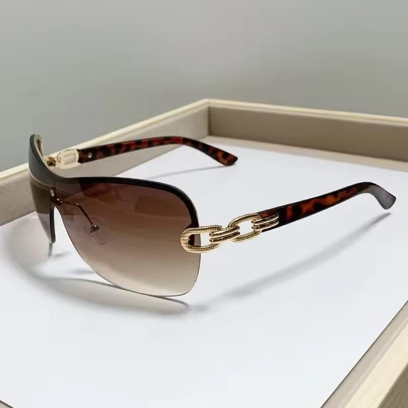 Luxury Rimless Square Sunglasses Women Men Designer Brand Sun Glasses Female Male Cute Gradient Mirror