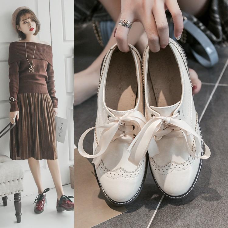 Fashion Summer Shoes Ladies Square Toe Female Footwear British Style Oxfords Women's Autumn 2025 New Retro Dress Preppy Leather Fall Fab