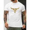 Summer Daily Casual Outdoor Street Short-sleeved Top Fashion 3D Bull Head Print Men's T-shirts