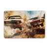 Racing Car Retro Style Metal Decorative Painting for Garage Room Decor