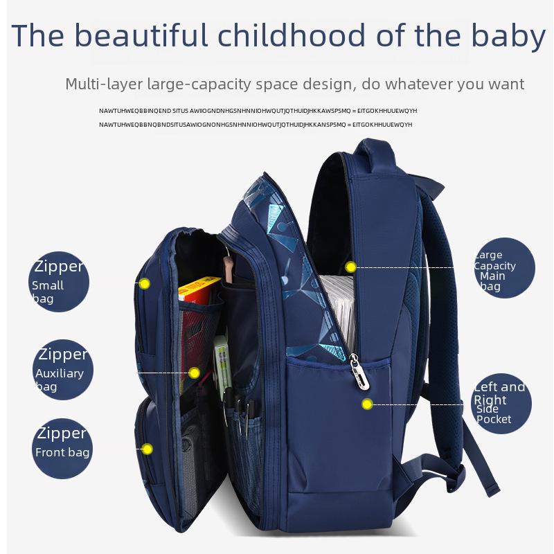 Korean Style Backpack for Elementary Students, Grades 1-6, with Side Cooler Pocket