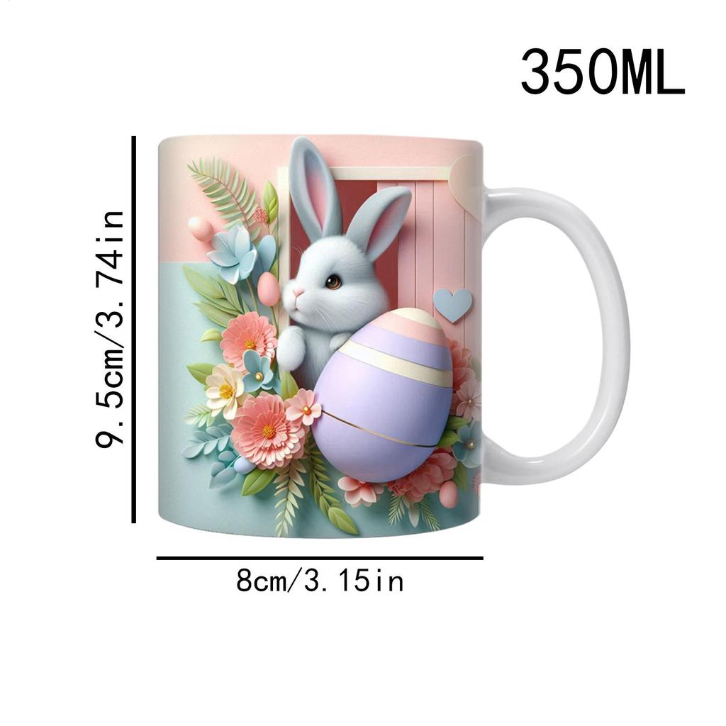 Cute Easter Coffee Mugs 12oz Ceramic Bunny Coffee Mug for Coffee Tea Hot Chocolate Festive Drinkware for Home Holiday Party Gift