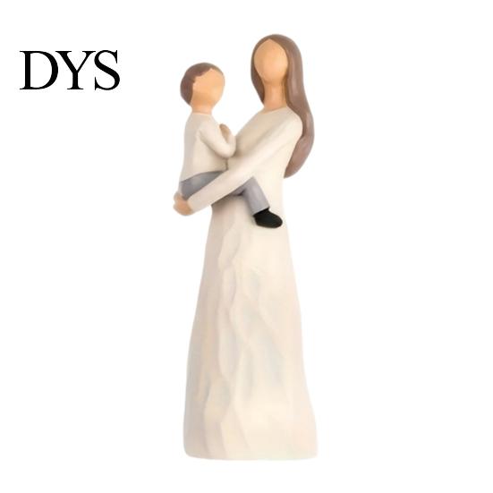 Elegant Home Office Decor Faceless Mother And Child Figurine, Heartwarming Resin Statue, Modern Statue Minimalist Sculpture for Living Room