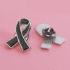 Remembrance Memorial Mourning Lung Cancer Emphysema Awareness Black Ribbon Pin Brooch Funeral Memorial Brooch Decorations