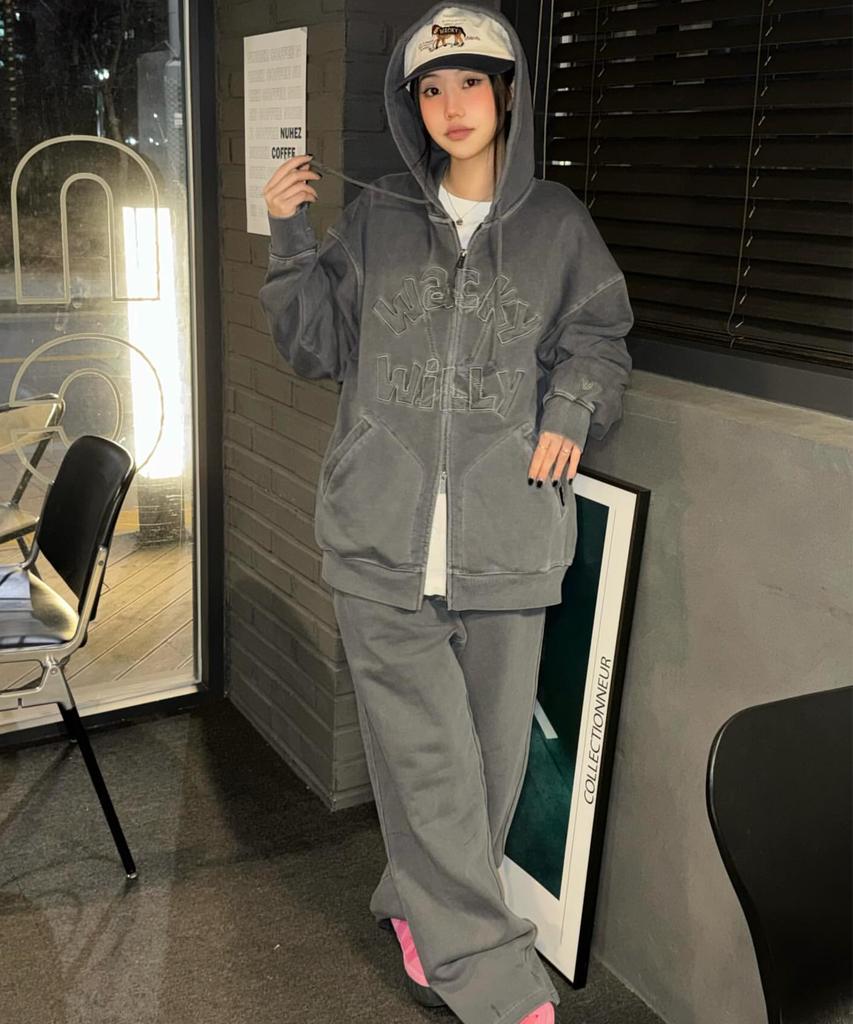 WACKY WILLY Pigment Vintage Sweatpants Charcoal