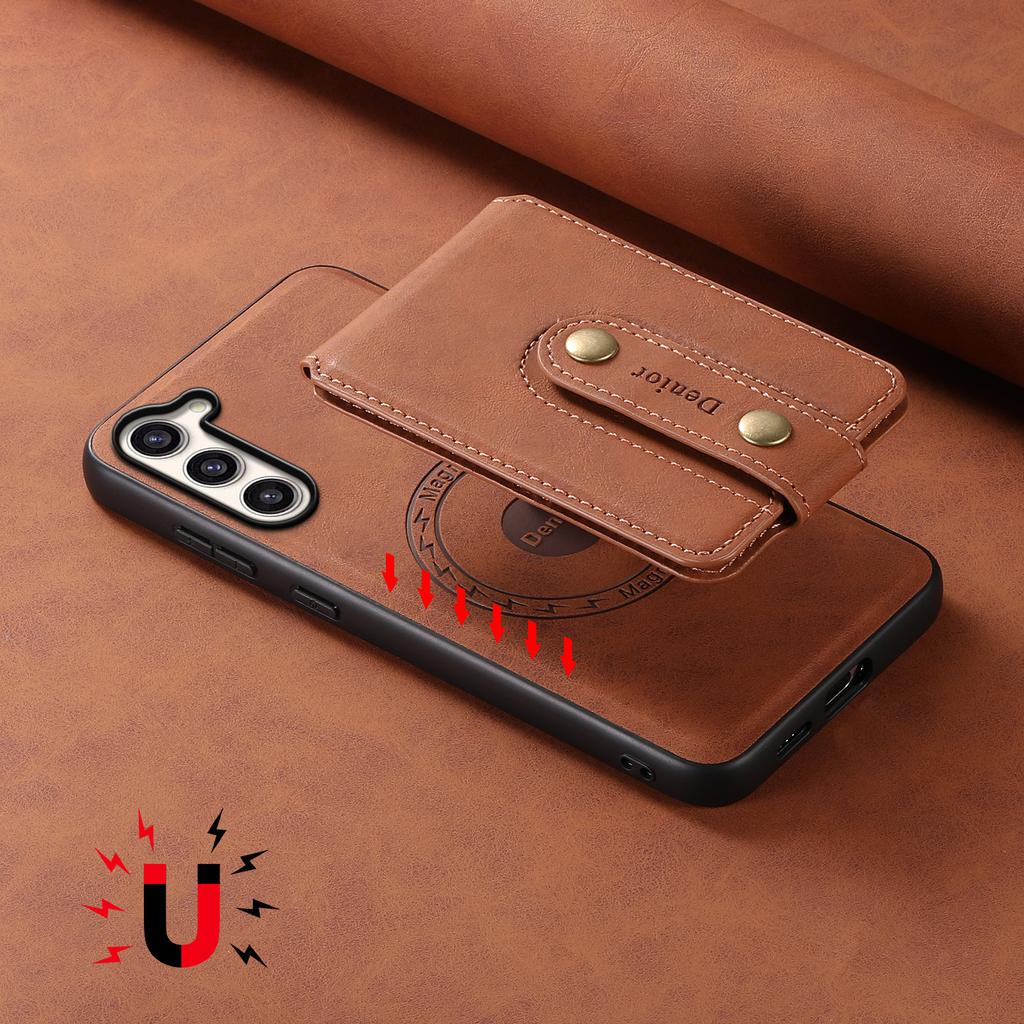 DENIOR D14 For Samsung Galaxy S23+ Kickstand Case Card Holder Phone Cover Magnetic Case