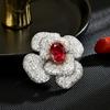 Light Luxury High-end Sense Fashionable and Elegant Full Diamond Flower Brooch Niche High-value Heavy Industry Light Luxury Thousand Gold Sense