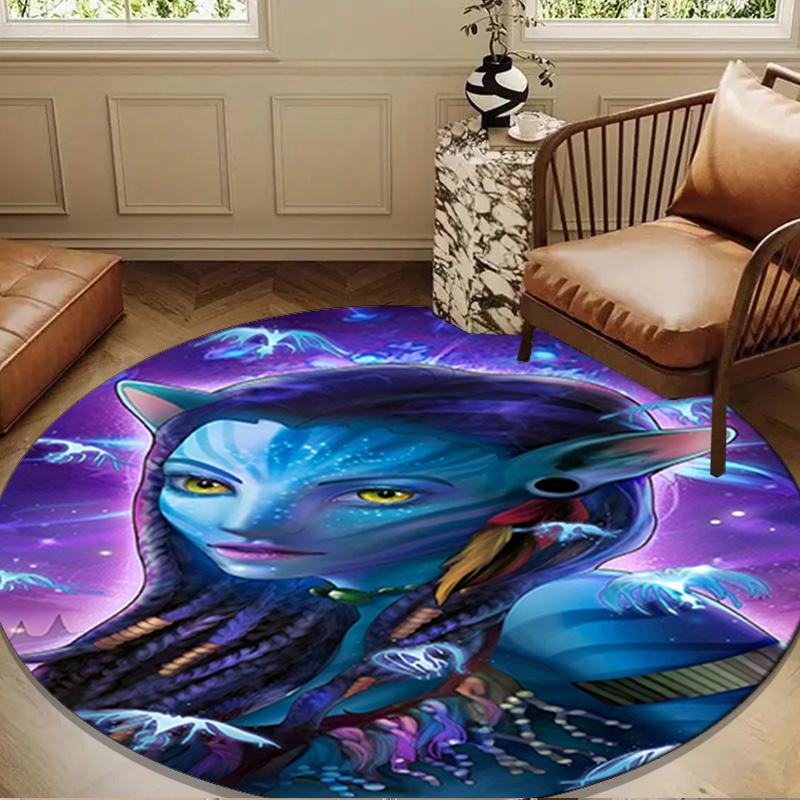 Frontiers Of Pandora Round Rug for Livingroom,Bedroom, Palyroom, Chair Rug, Area Rug, Circle Carpet, Large Size Decor Fan Christmas Gift