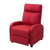 Manual Reclining Relax Armchair with Footrest, Reclining Armchair In Linen-Effect Fabric for Bedroom, Lounge and Living Room, Red