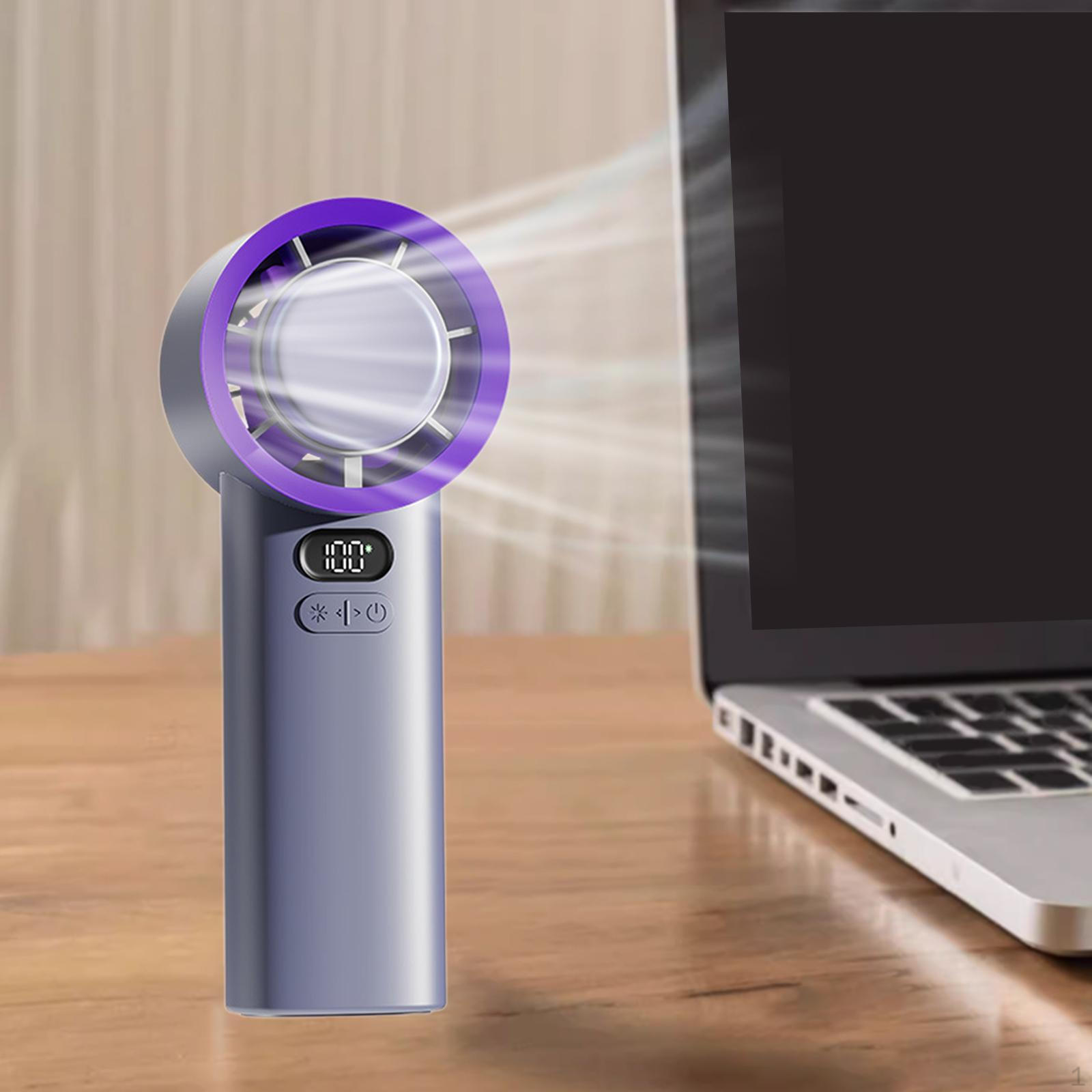 Компактный ручной вентилятор с регулируемой скоростью и цифровым дисплеем