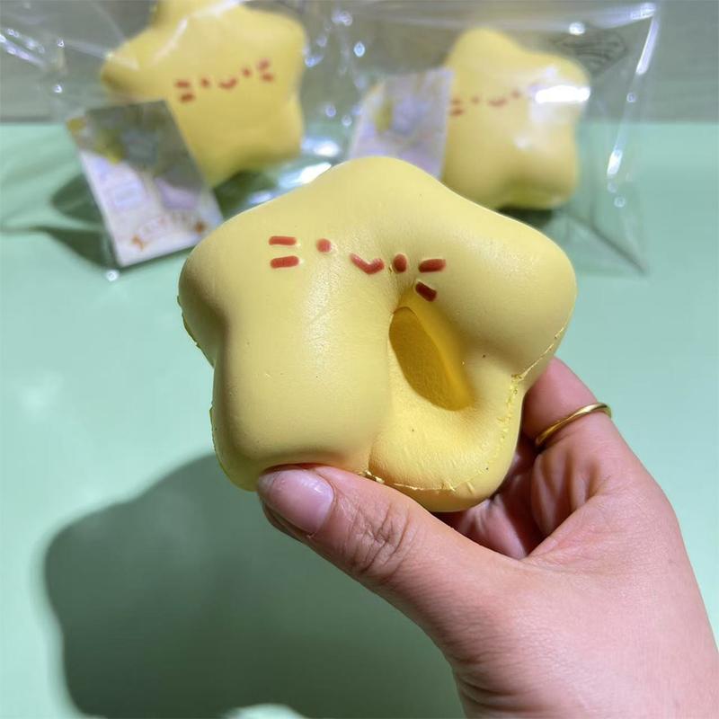 Kawaii Stern Quetschspielzeug Süßer Stern Langsam Rückfedernd Nass Weich Saugnapf Fingerknete Dekompression Squishy Spielzeug Stressabbau Spielzeug