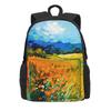 Oil Painting Backpack Flowers Print Daily Backpacks Women Men Style School Bags Custom Soft Rucksack