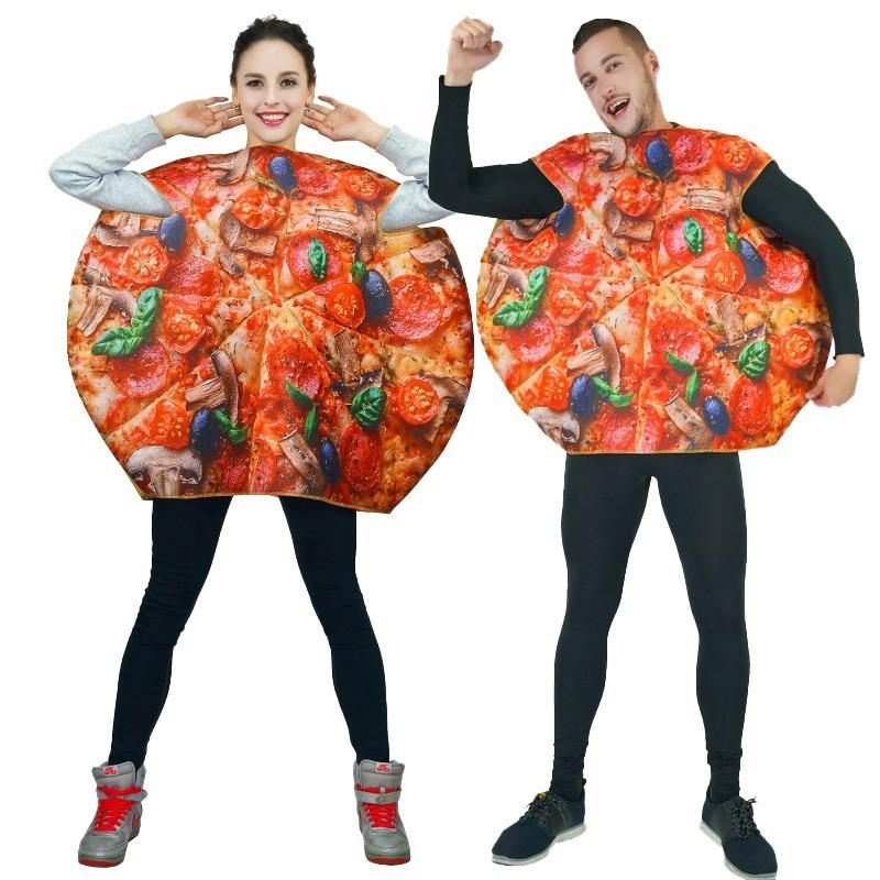 Adult Halloween Funny Spoof Sponge Food Pizza Party Stage Costume Cosplay Costume